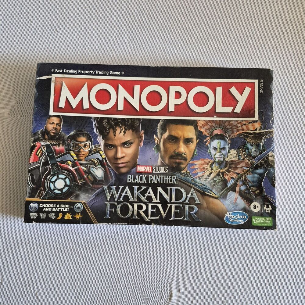 Monopoly Wakanda Forever Black Panther Board Game Missing Die Damaged Box